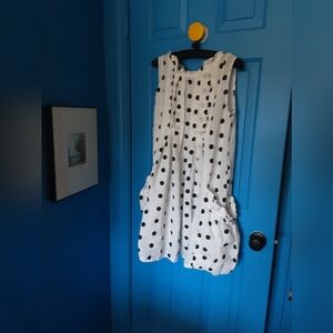 Banana Blue Black White Polka Dots Dress
